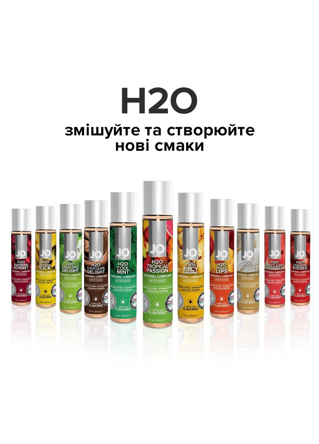 Смазка на водной основе H2O - Tropical Passion (120 мл) без сахара, растительный глицерин System JO (255073345)