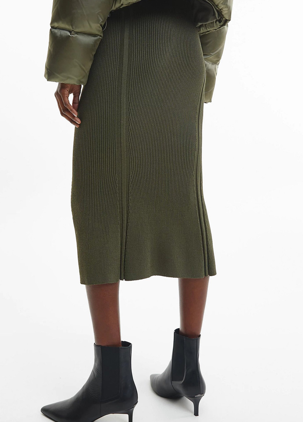 Зеленая кэжуал однотонная юбка Calvin Klein