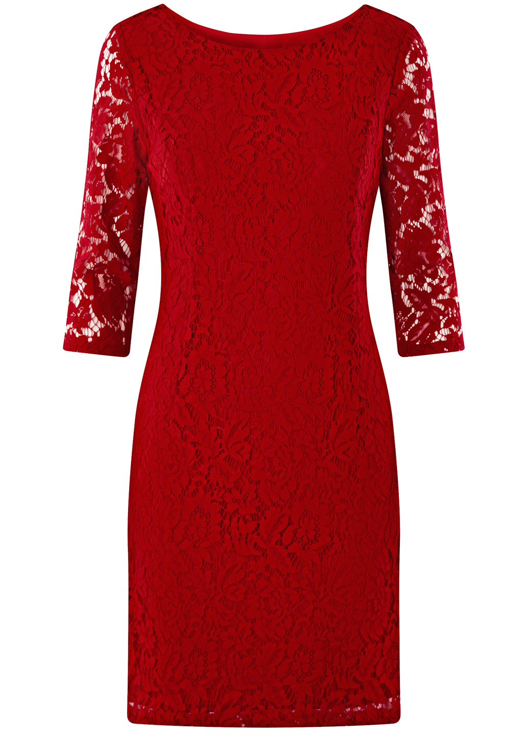Красное коктейльное платье Oodji однотонное