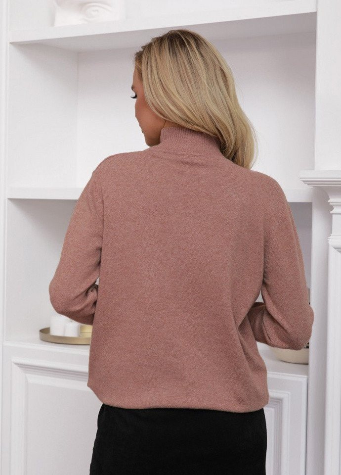 Розовый демисезонный светр жіночий пуловер ISSA PLUS WN20-46