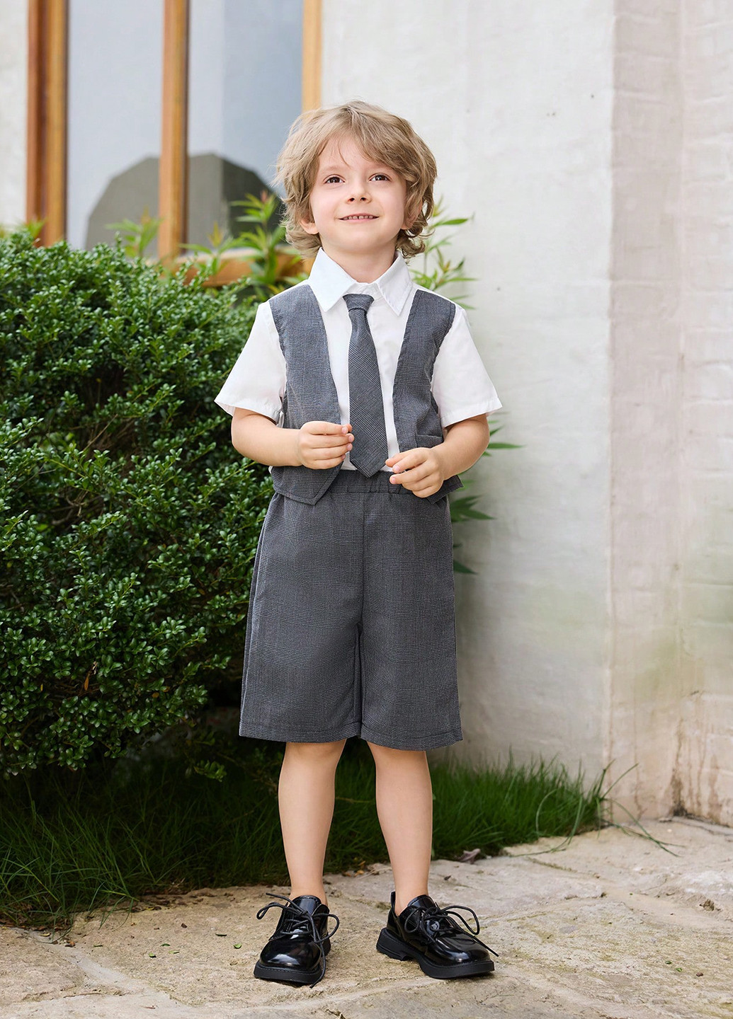 Комбинированный летний костюм (рубашка, шорты) с шортами, с рубашкой SHEIN