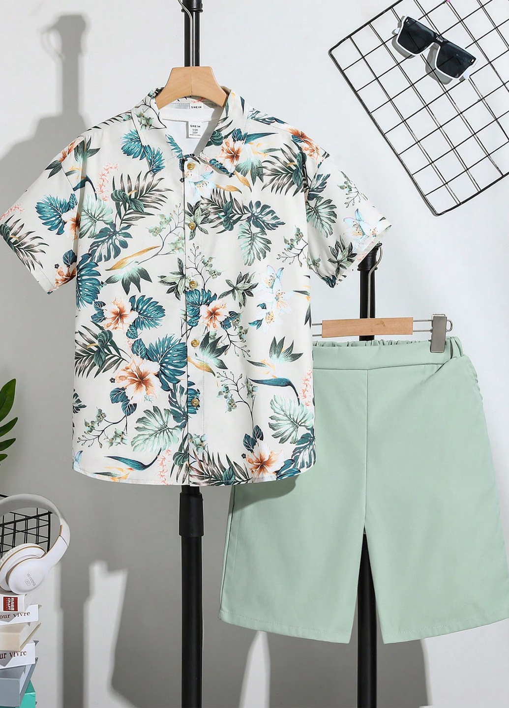 Комбінований літній комплект (сорочка, шорти) SHEIN