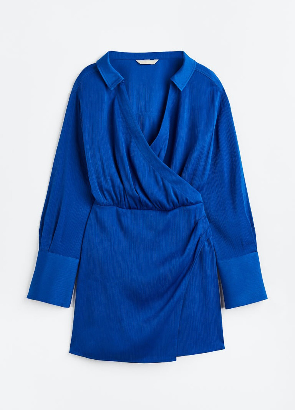 Синее вечернее, кэжуал платье на запах H&M однотонное