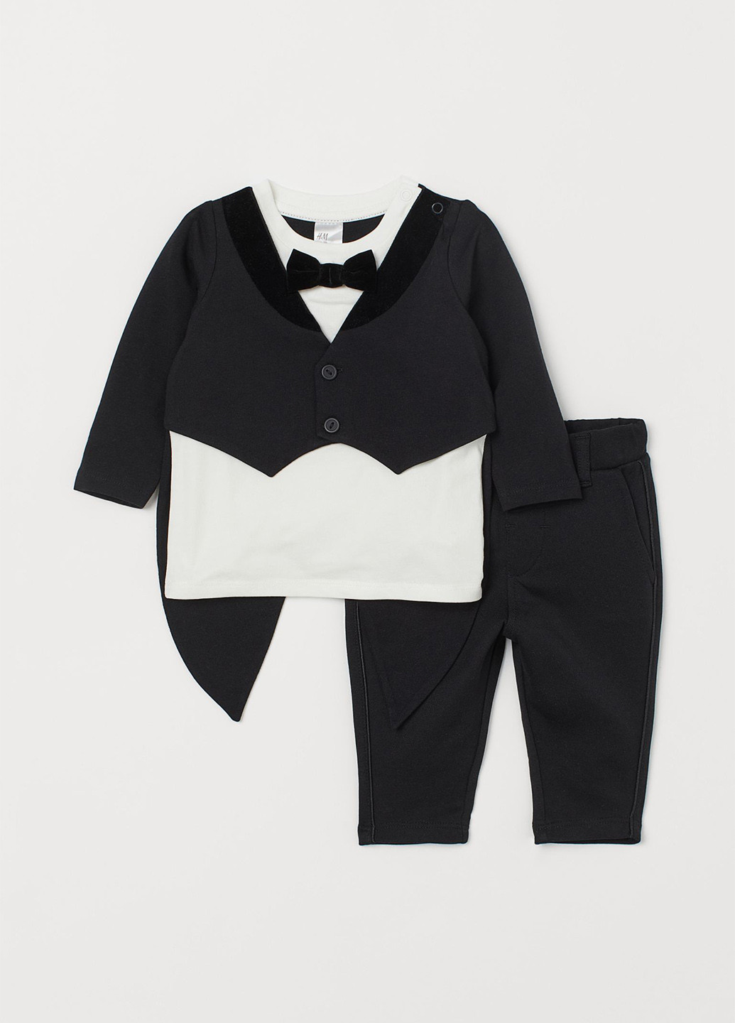 Чорний демісезонний костюм (футболка, штани) брючний H&M