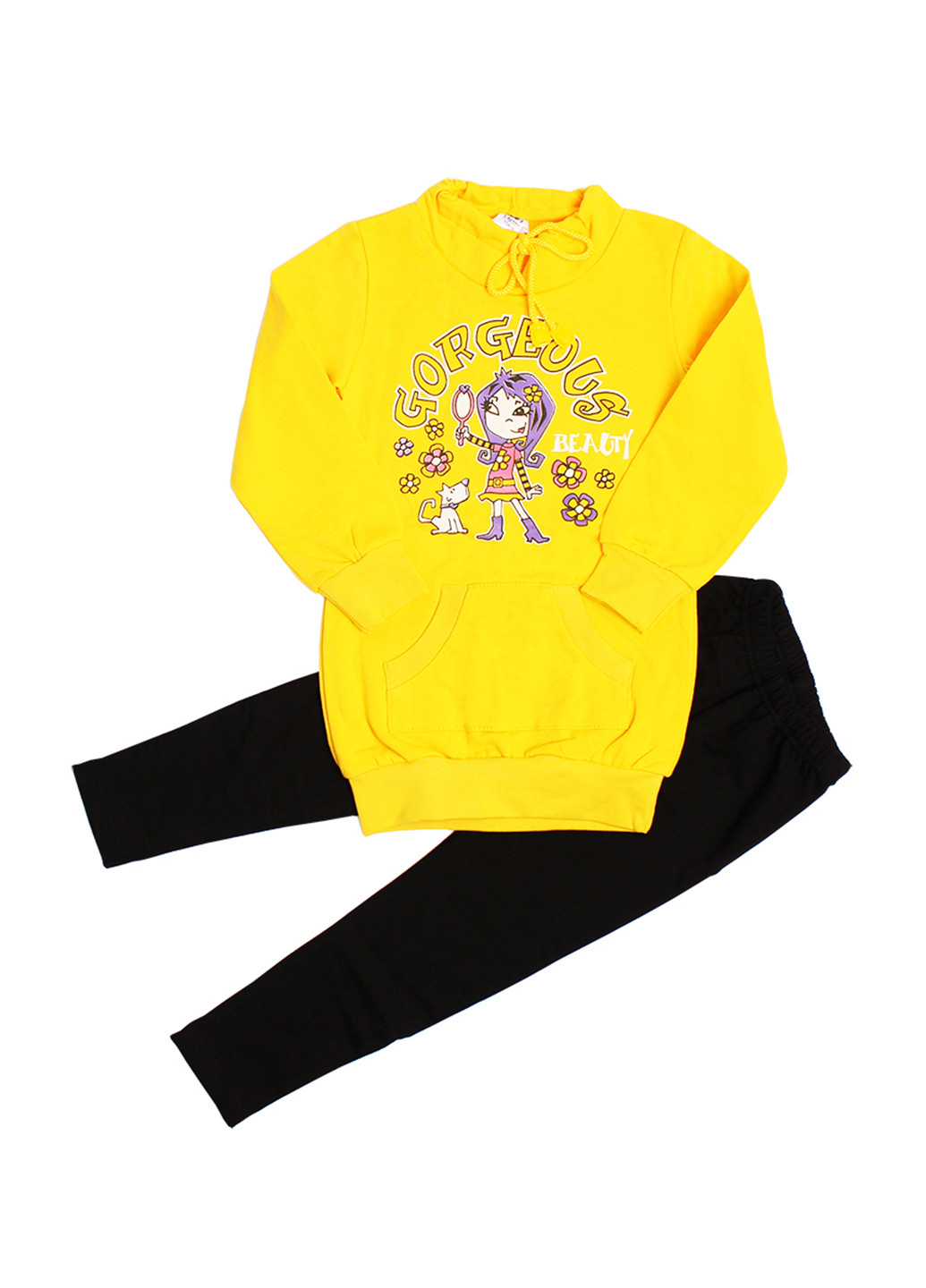 Жовтий демісезонний комплект (туніка, штани) Валери-Текс