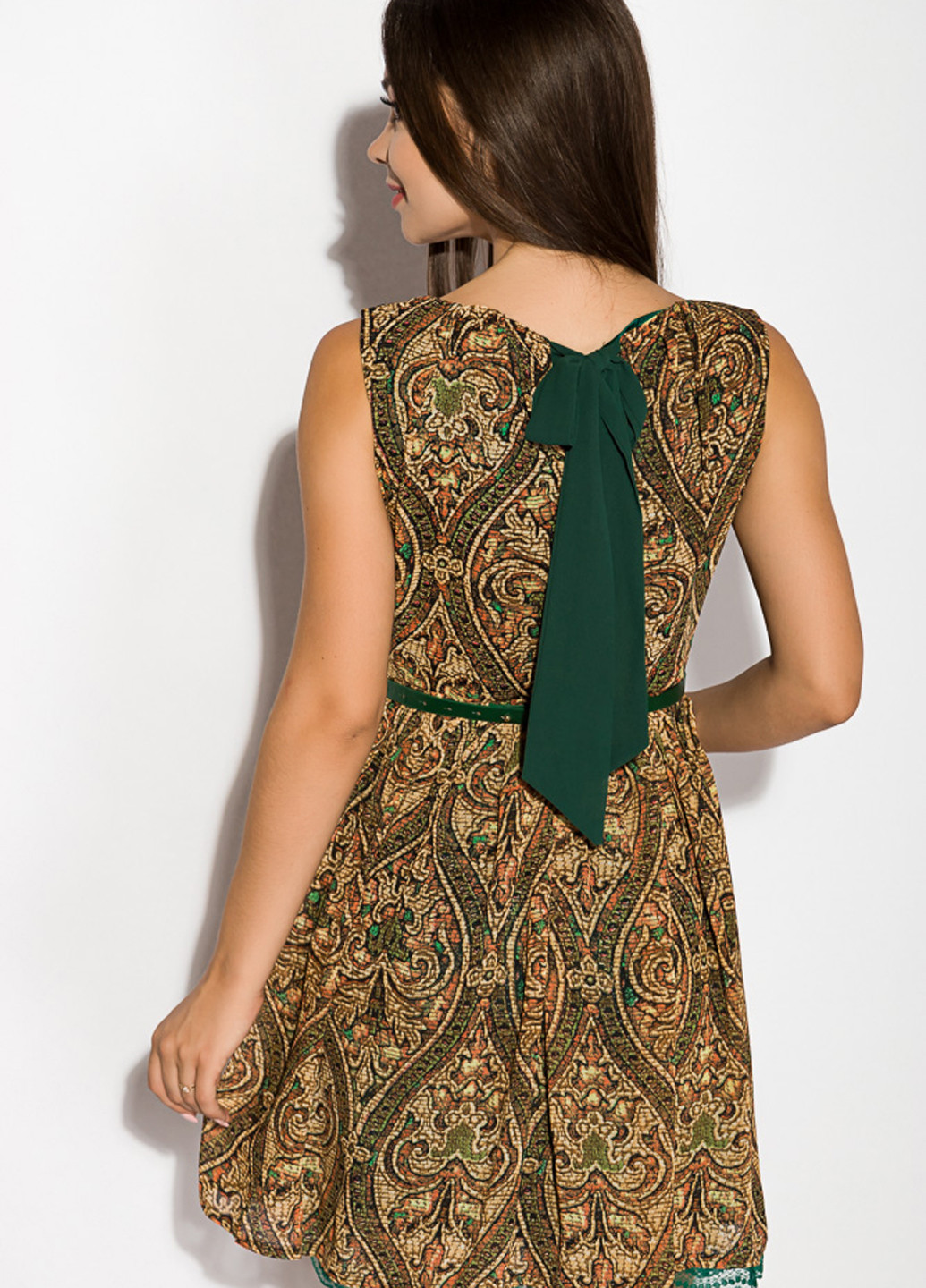 Комбинированное кэжуал платье клеш Time of Style с орнаментом