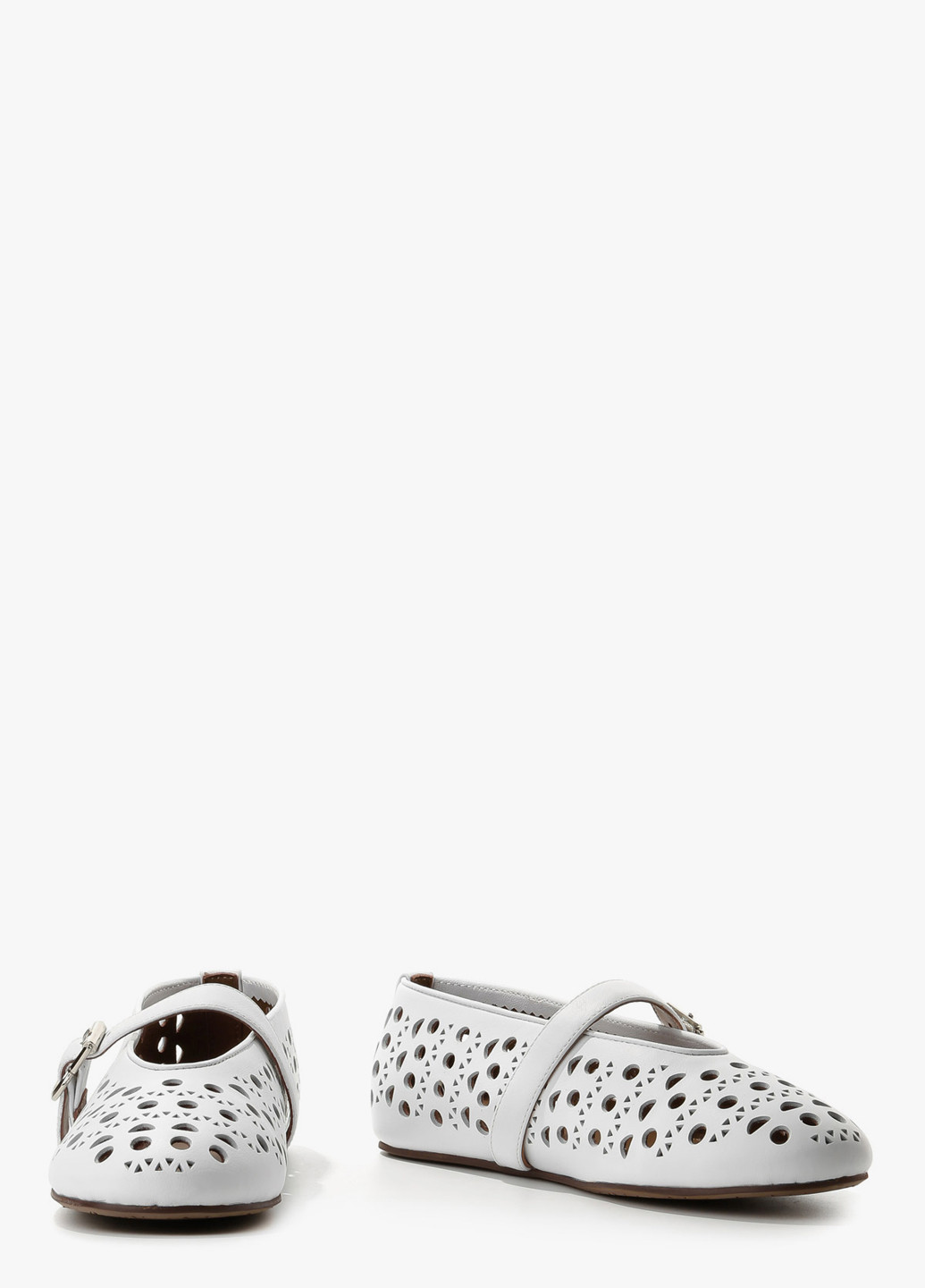 Жіночі балетки Le'BERDES | білі однотонні перфорація натуральна шкіра (322646291)