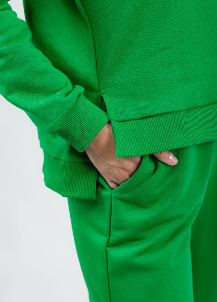 Ромашка свитшот "" с разрезами по бокам romashka однотонный зеленый спортивный