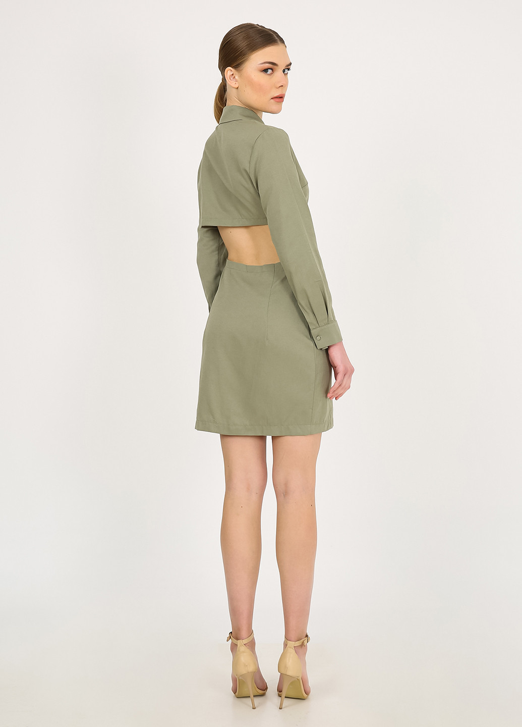 Оливкова (хакі) кежуал сукня сукня-сорочка Vicolo однотонна