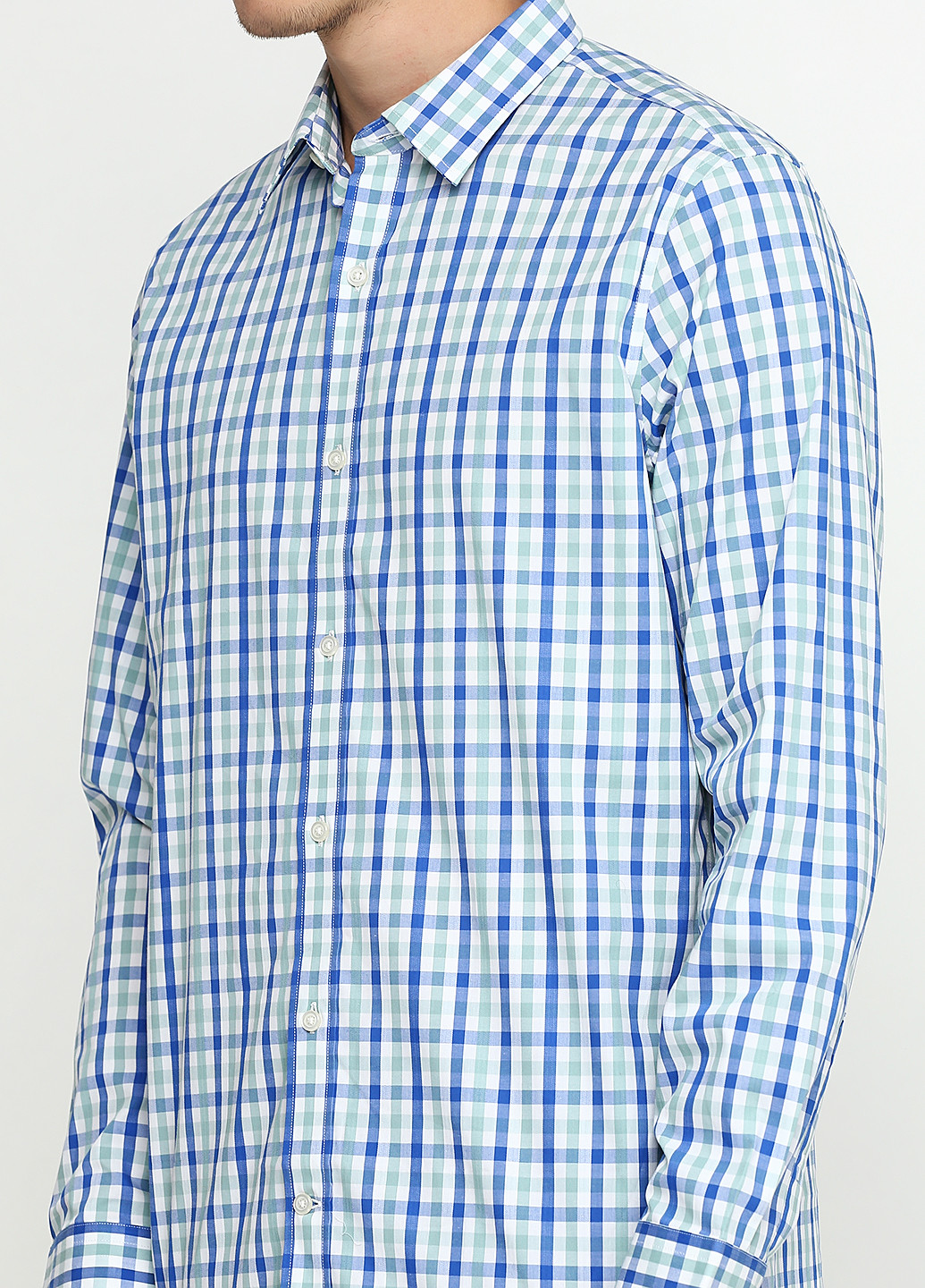 Синяя кэжуал рубашка в клетку Gap с длинным рукавом
