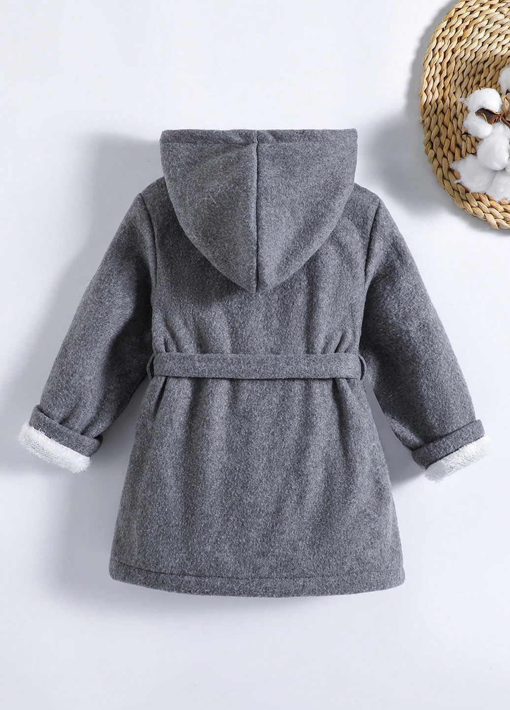 Сірне демісезонне Пальто пальто-сорочка SHEIN