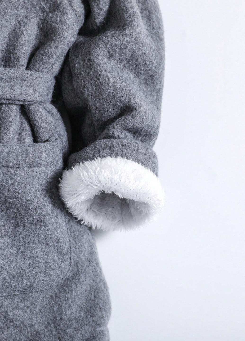 Сірне демісезонне Пальто пальто-сорочка SHEIN