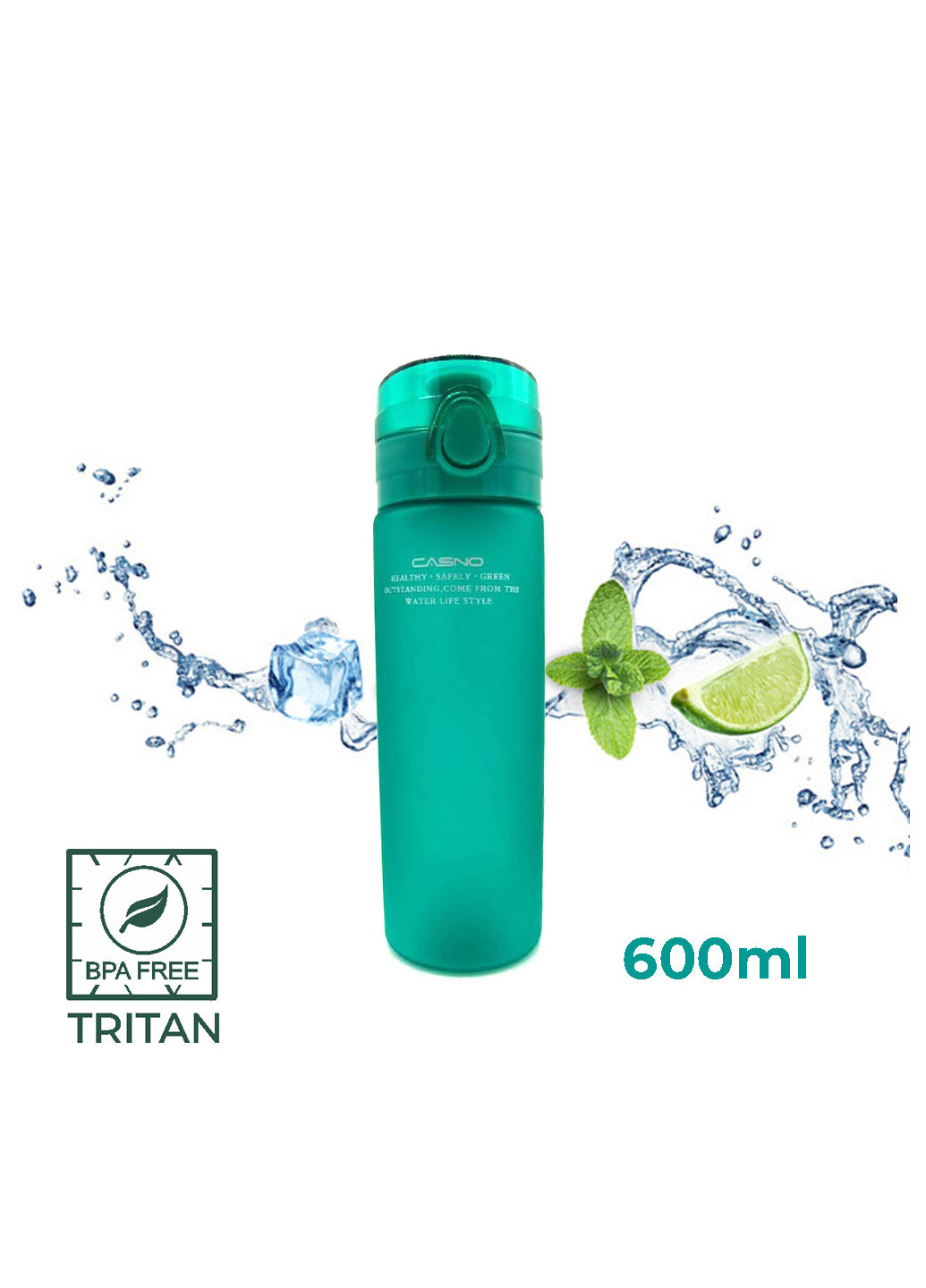 Спортивная бутылка для воды 650 мл Casno зелёная