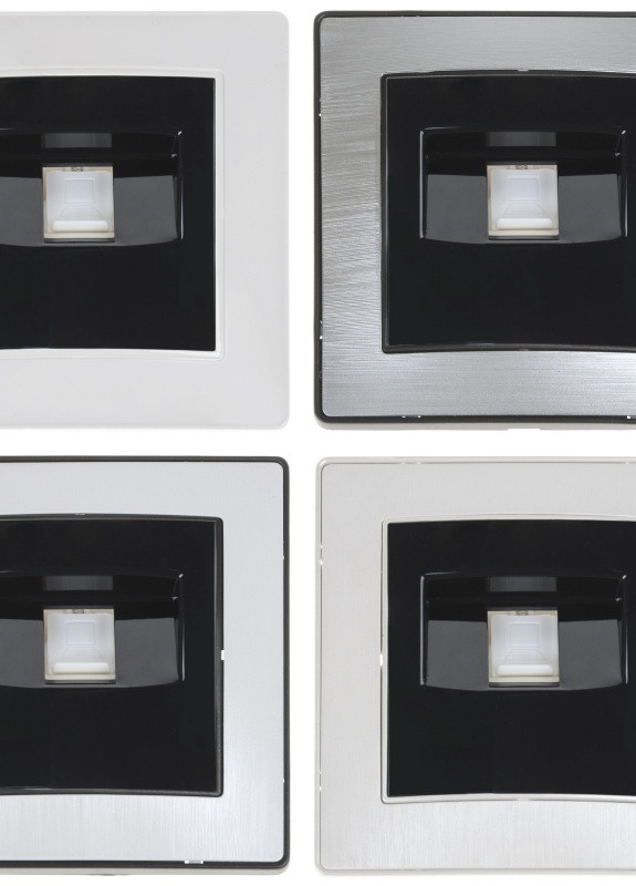 Розетка компьютерная черная RB-1PC Brille (253967207)