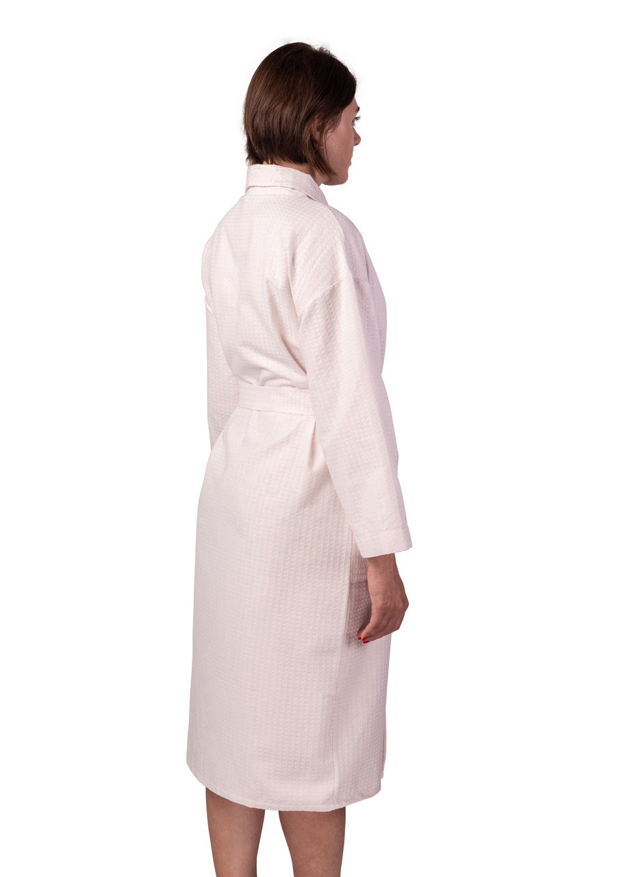 Вафельный халат Кимоно размер (54-56) XL 100% хлопок пудровый (LS-141) Luxyart (211566834)