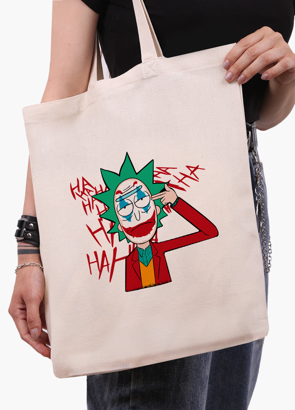 Еко сумка шоппер біла Рік Санчез Рік і Морті (Rick Sanchez Rick and Morty) (9227-2932-WT-1) 41*35 см MobiPrint (228156226)