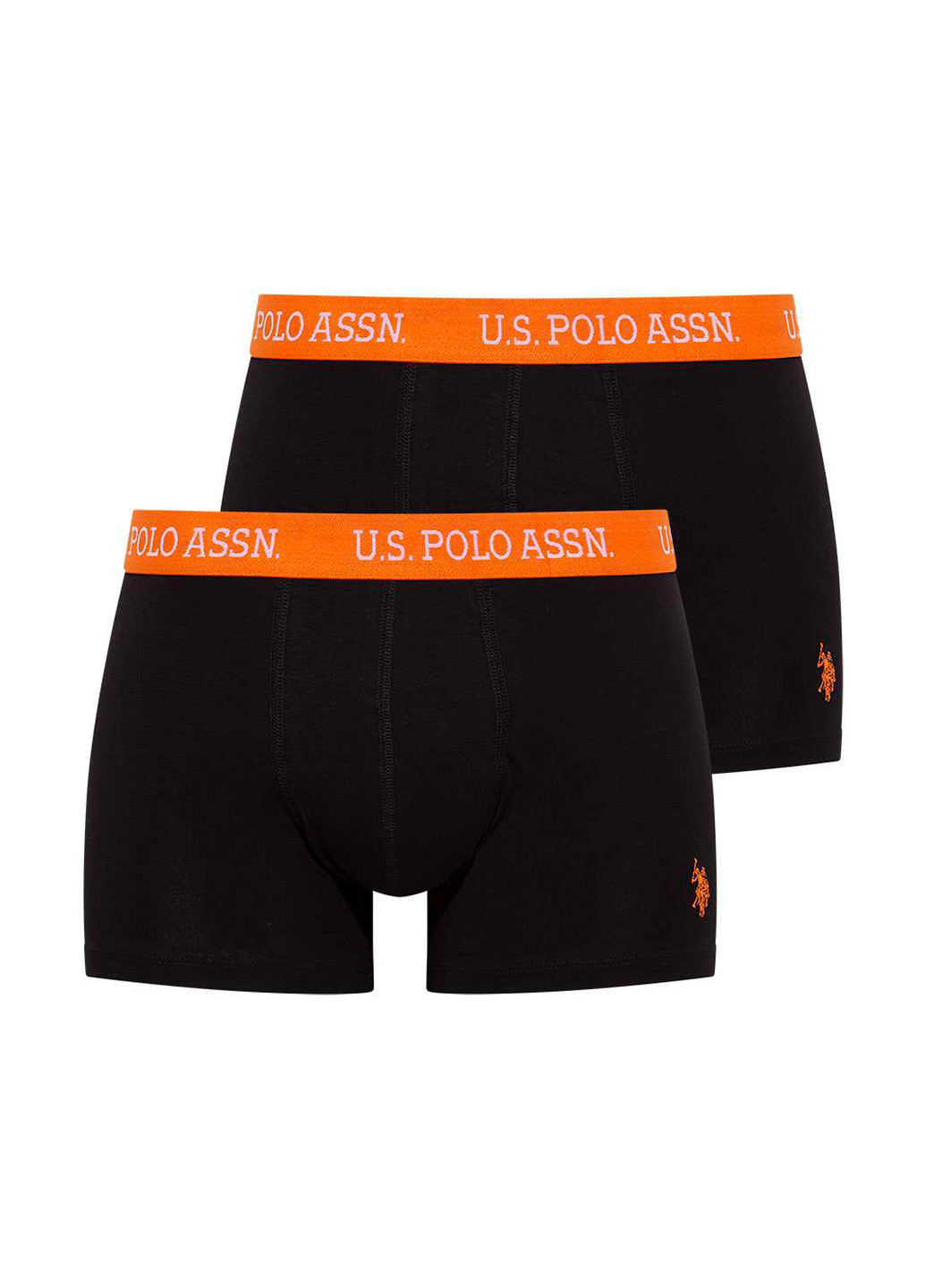 Труси (2 шт.) U.S. Polo Assn. боксери логотипи чорні повсякденні бавовна