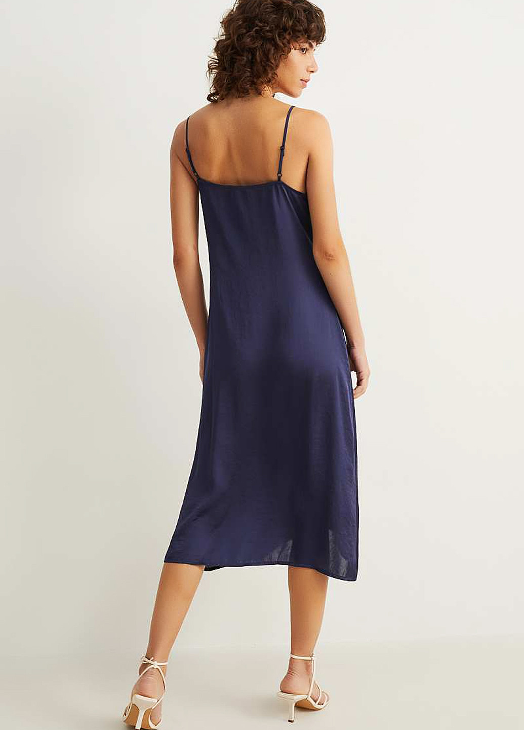 Темно-синее кэжуал платье платье-комбинация C&A однотонное