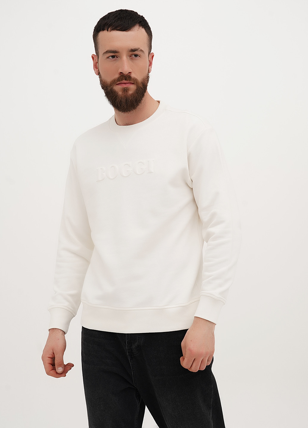 Молочний світшот Boggi Milano однотонний (322953748)