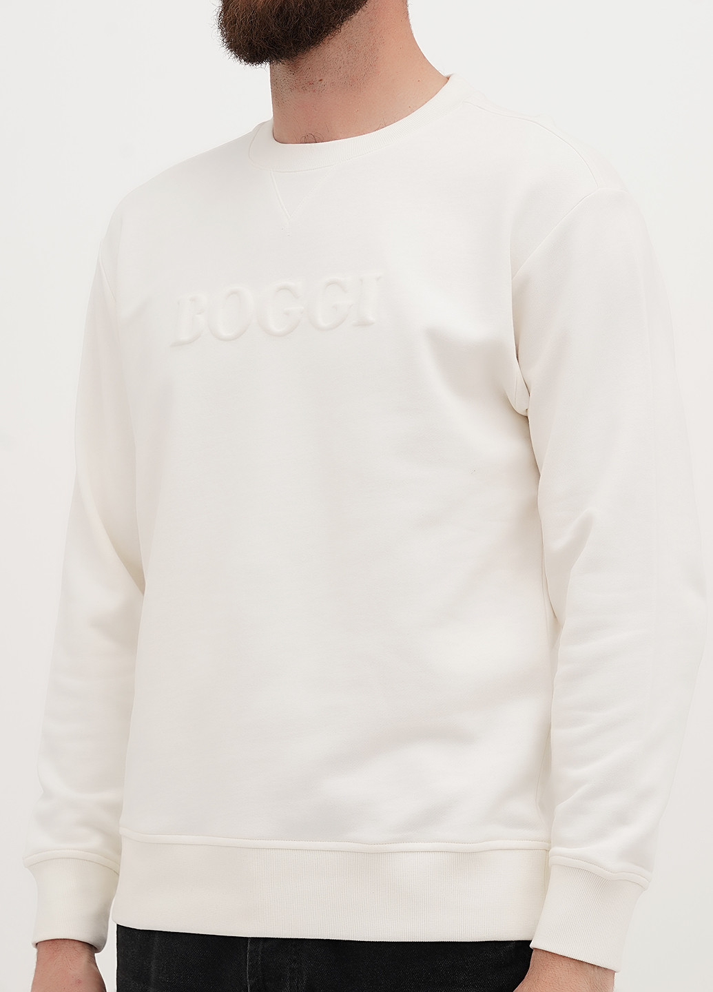 Молочний світшот Boggi Milano однотонний (322953748)