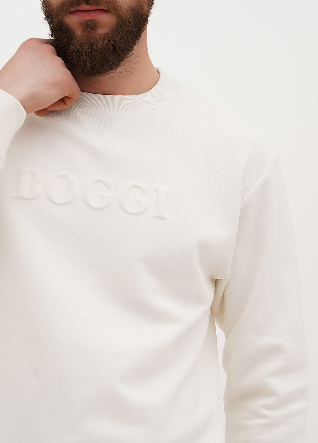 Молочний світшот Boggi Milano однотонний (322953748)