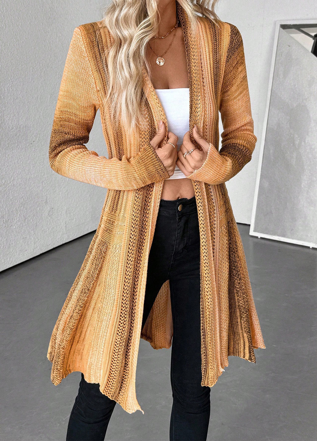 Разноцветный демисезонный кардиган SHEIN