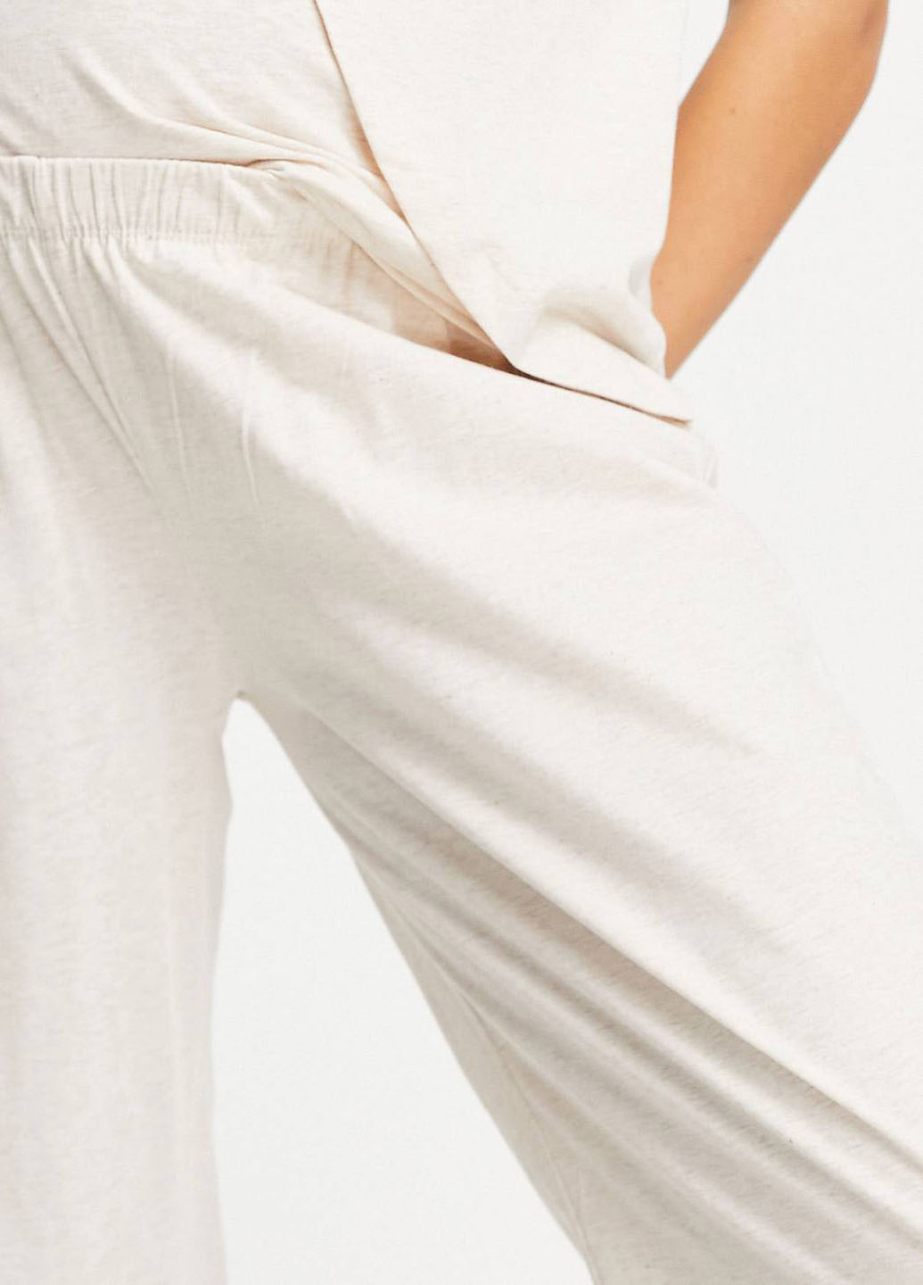 Молочные домашние демисезонные прямые брюки Asos