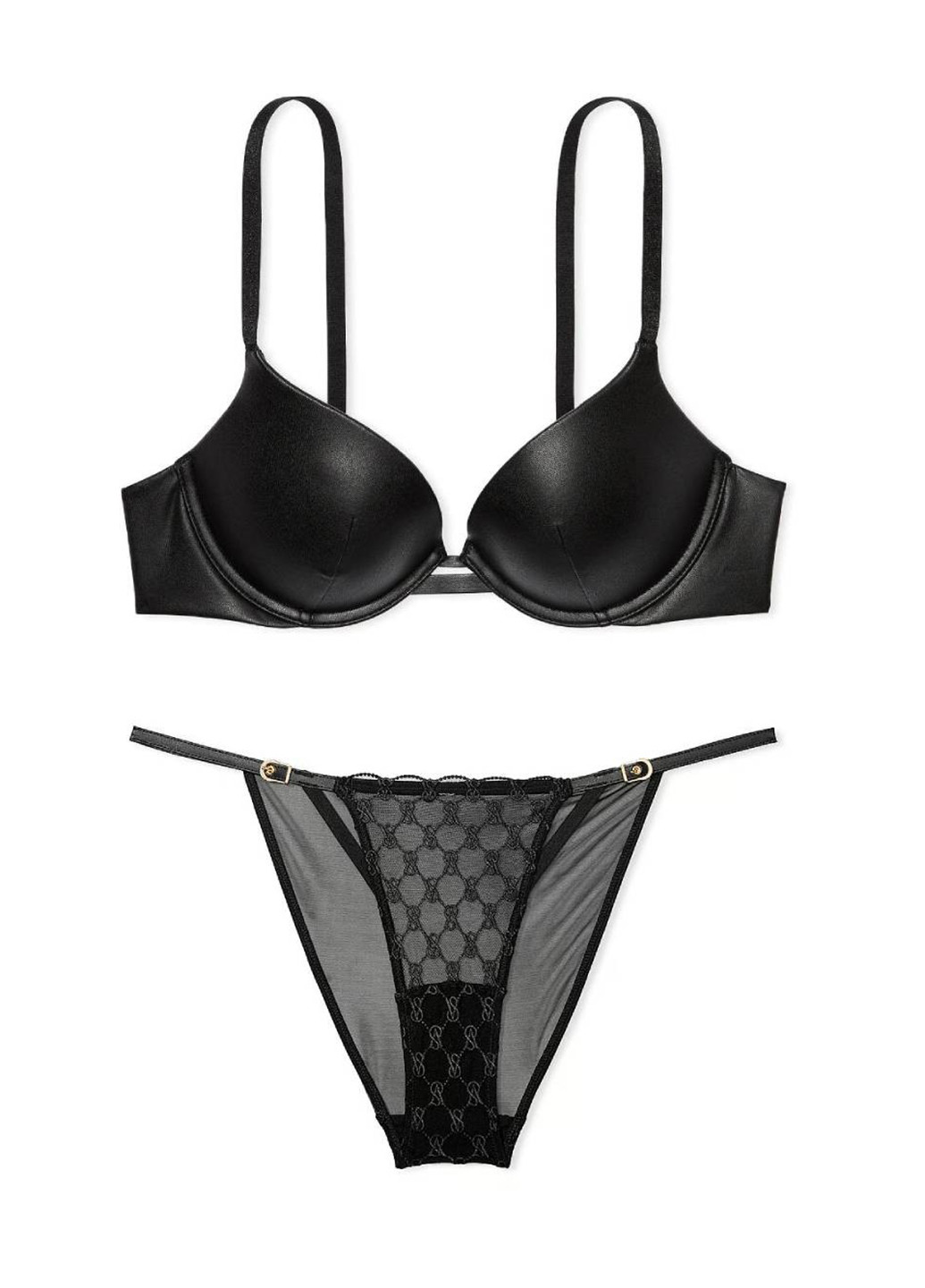 Чорний демісезонний комплект (бюстгальтер, трусики) Victoria's Secret