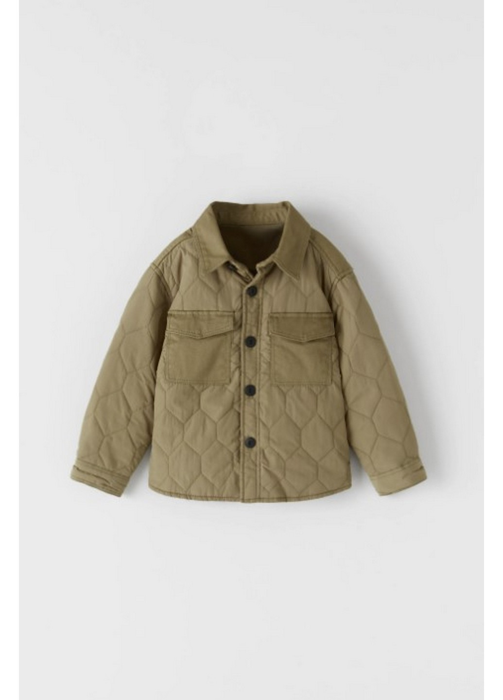 Оливковая (хаки) демисезонная стеганая куртка для мальчика Zara