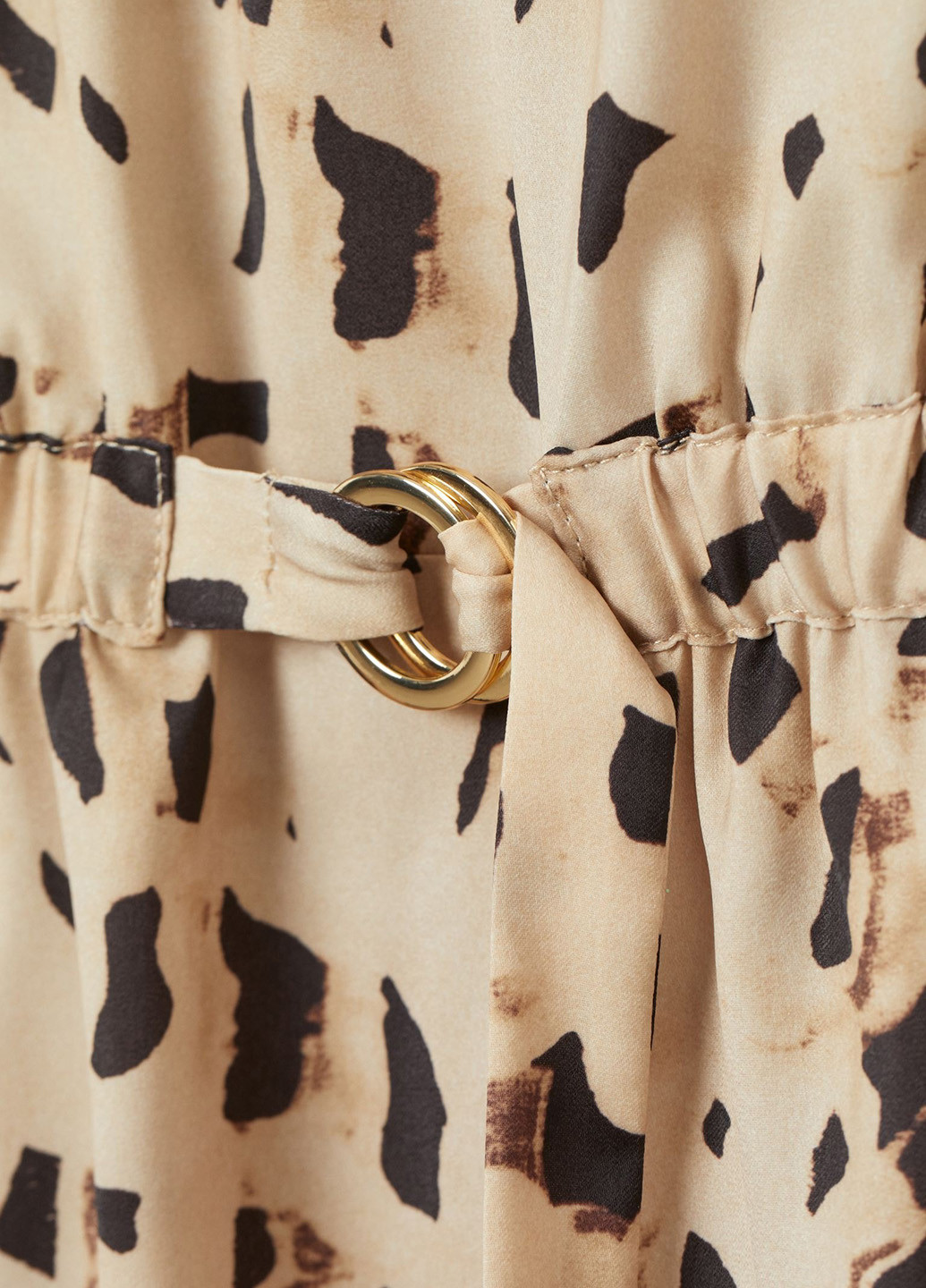Бежевое кэжуал платье клеш H&M с абстрактным узором