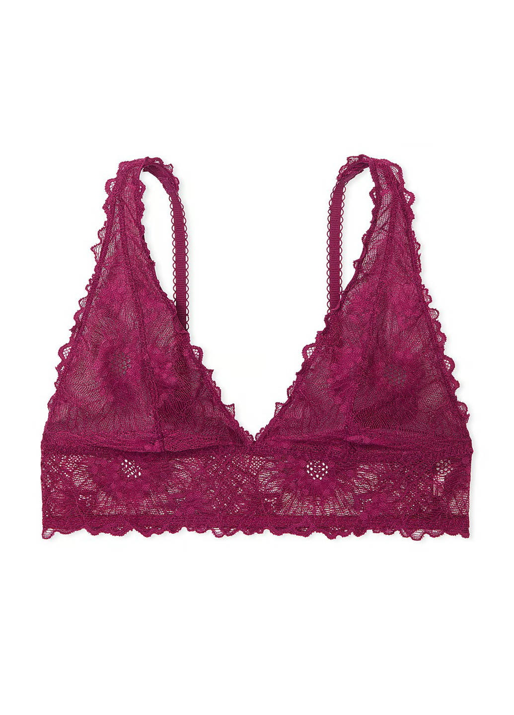 Бордовый бралетт бюстгальтер Victoria's Secret без косточек полиамид