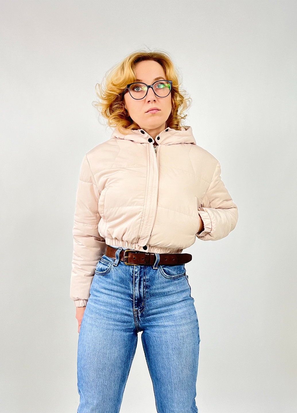 Світло-бежева демісезонна куртка Boohoo