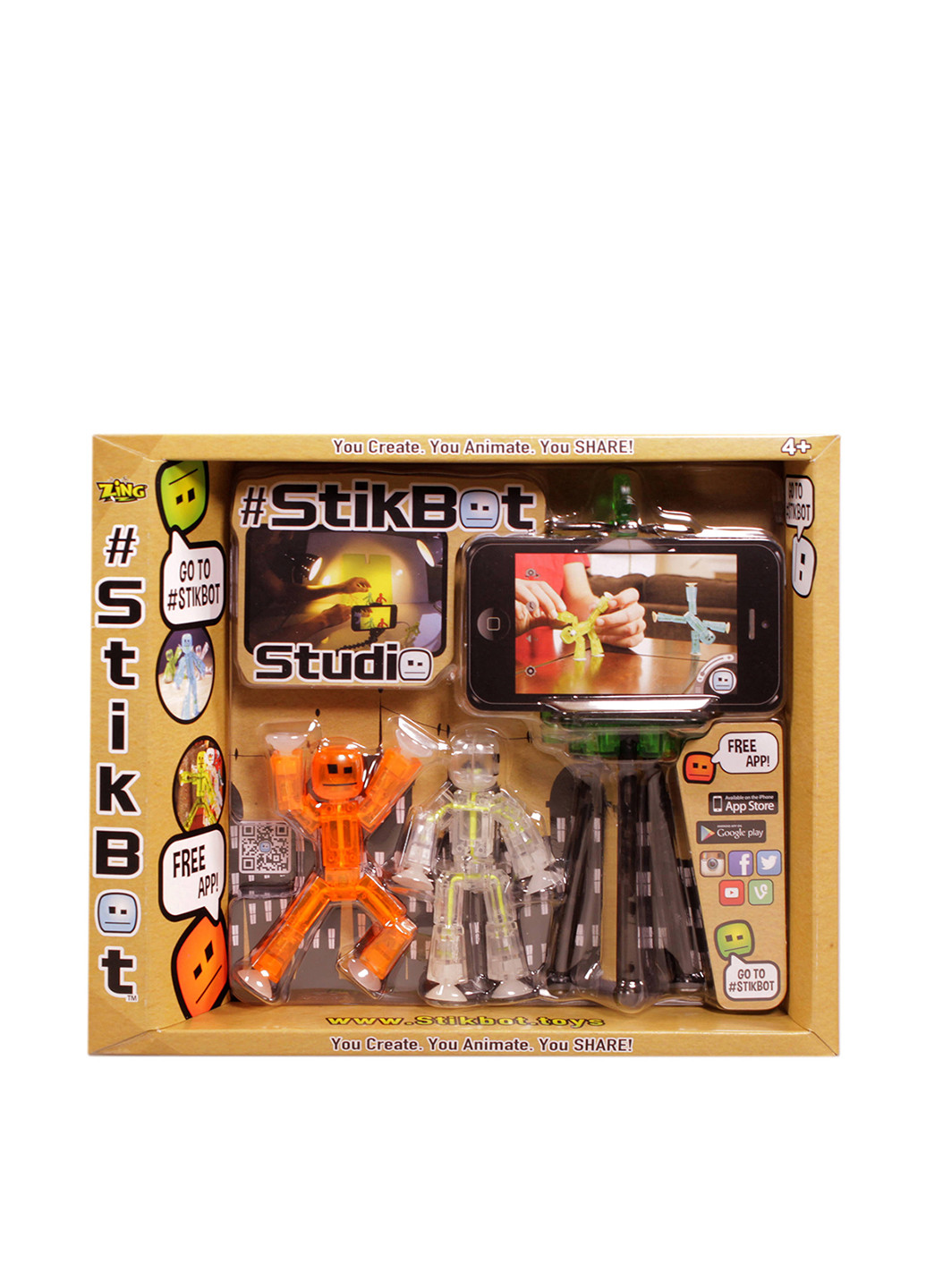 Игровой набор для анимационного творчества STIKBOT S1 – СТУДИЯ (2 экскл. фигурки, штатив) Stikbot & Klikbot (140924472)