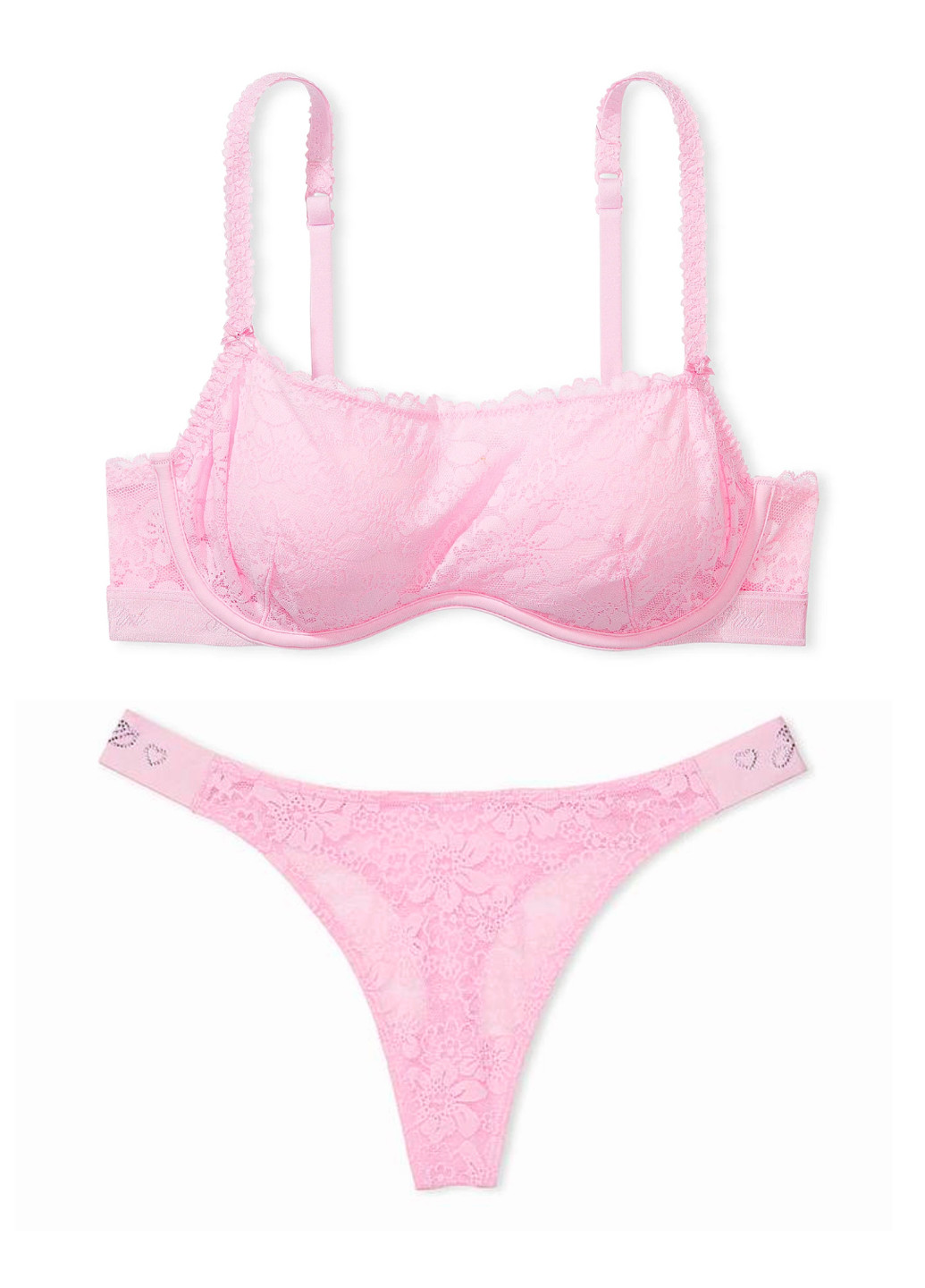 Розовый демисезонный комплект (бюстгальтер, трусики) Victoria's Secret