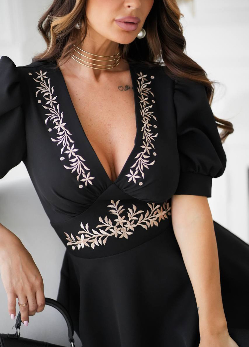 Чорна кежуал сукня кльош No Brand однотонна