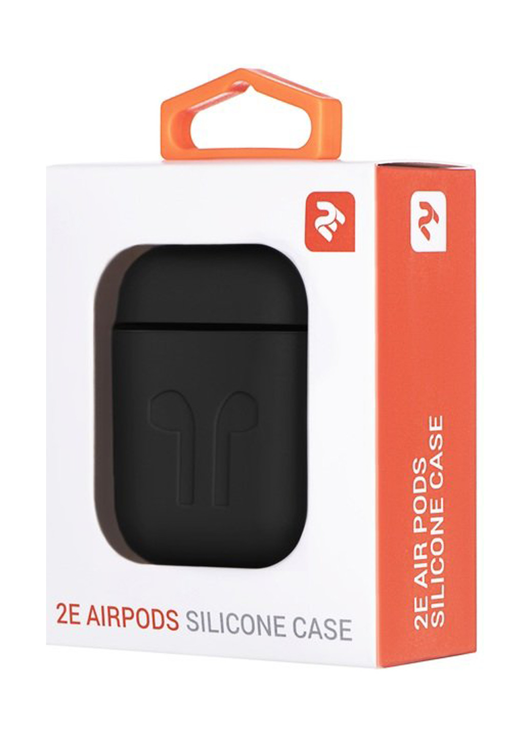 Чехол для наушников 2Е 2E для Apple AirPods, Pure Color Silicone Imprint (1.5mm), Black чёрные