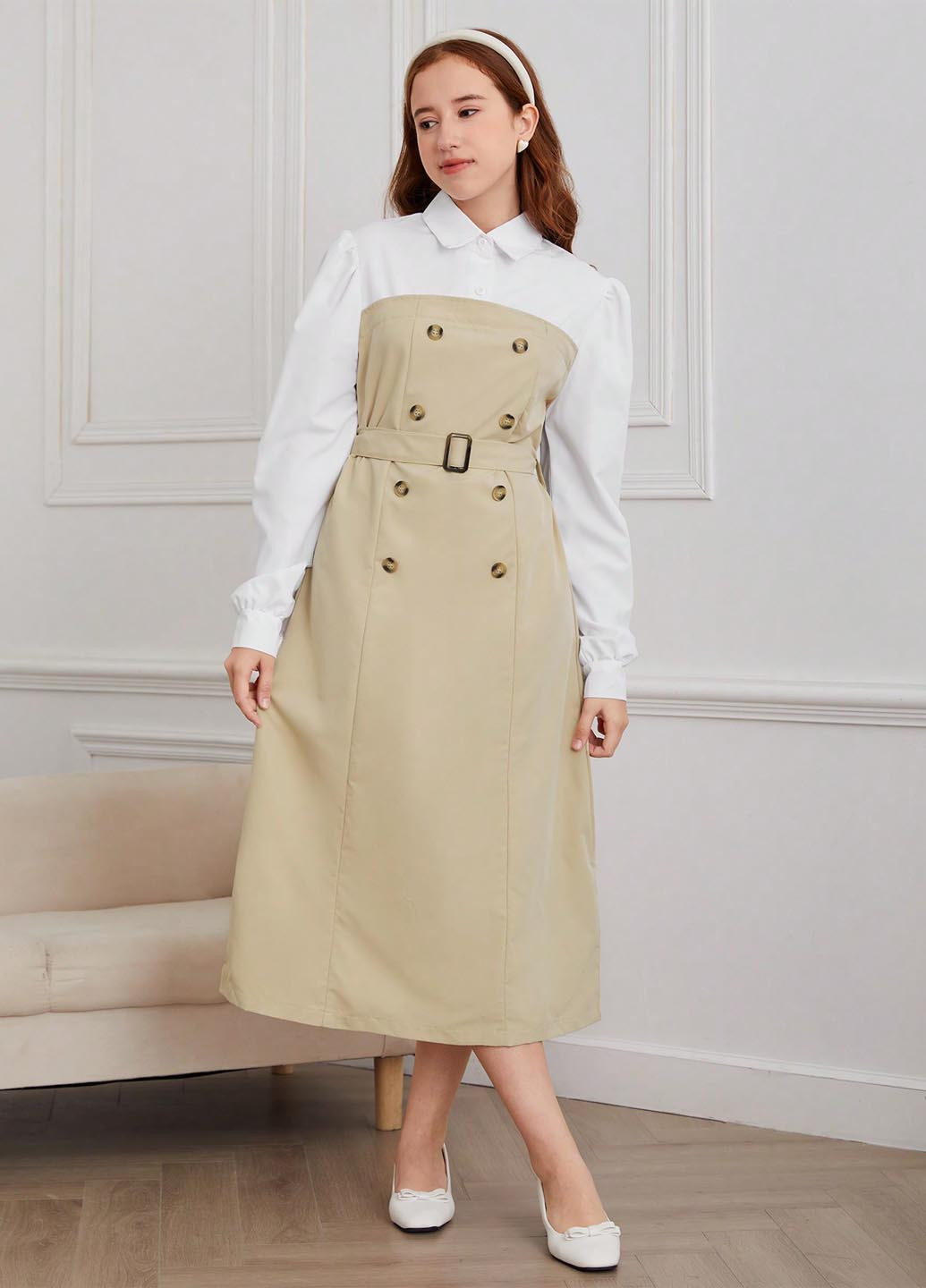 Бежевое платье SHEIN (366092973)