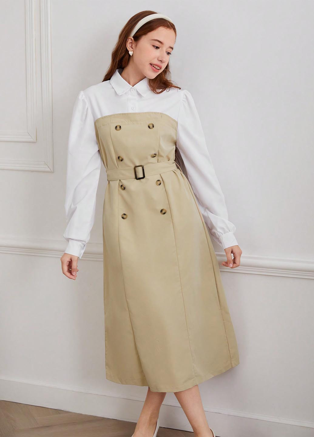 Бежевое платье SHEIN (366092973)