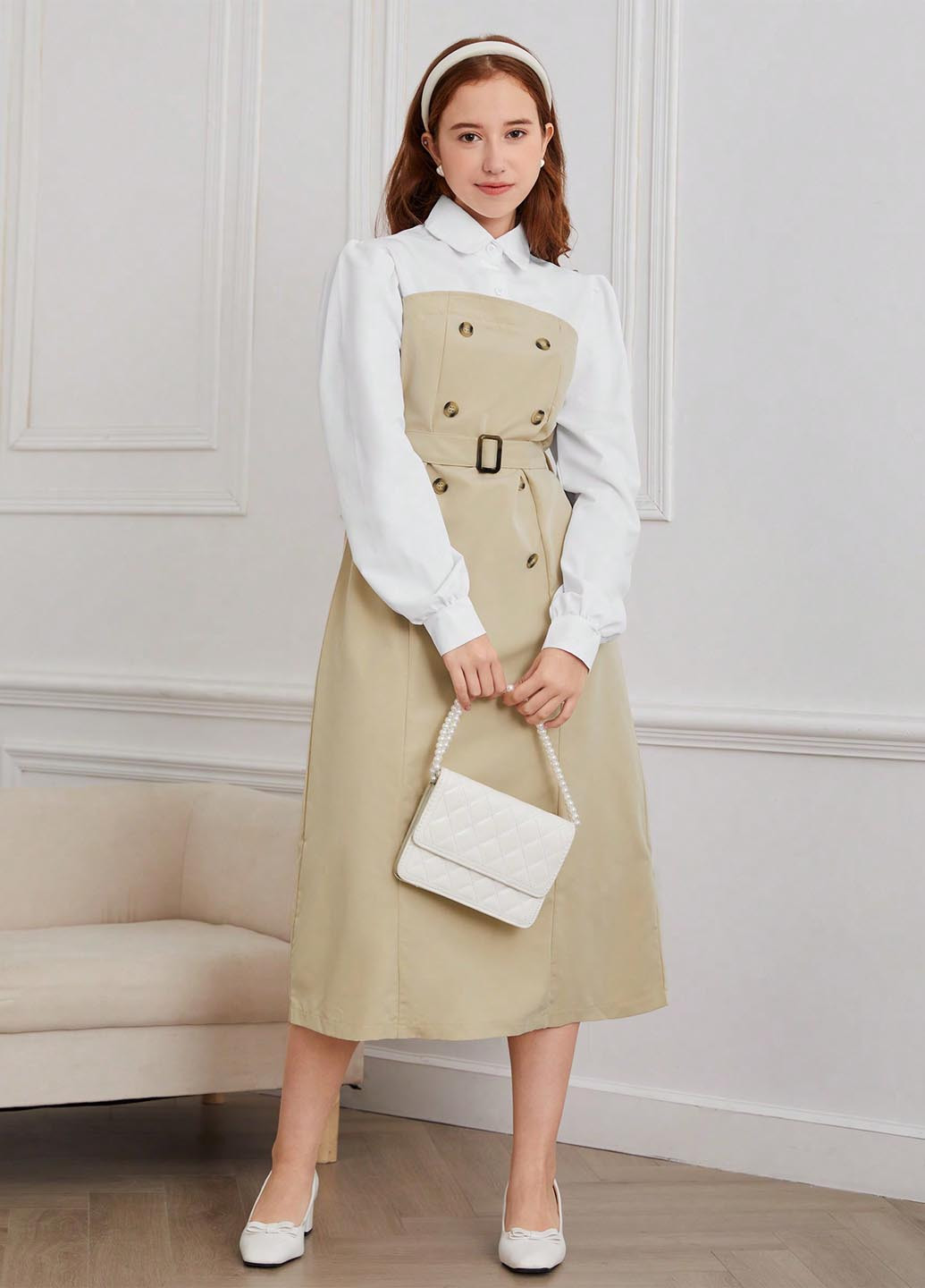 Бежевое платье SHEIN (366092973)