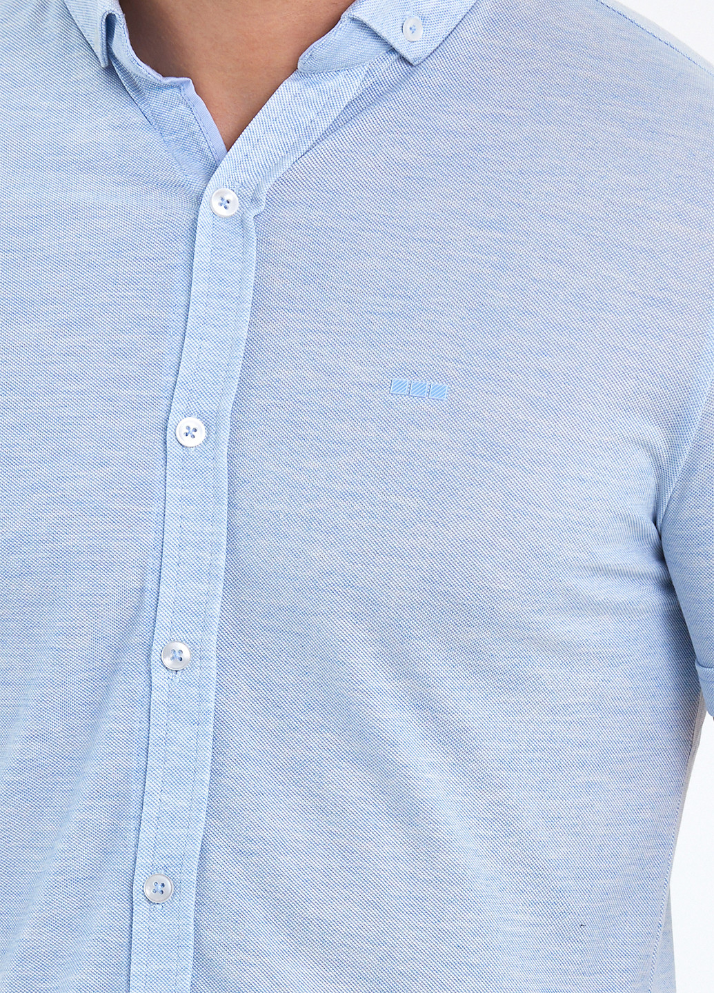 Голубой кэжуал рубашка меланж Trend Collection