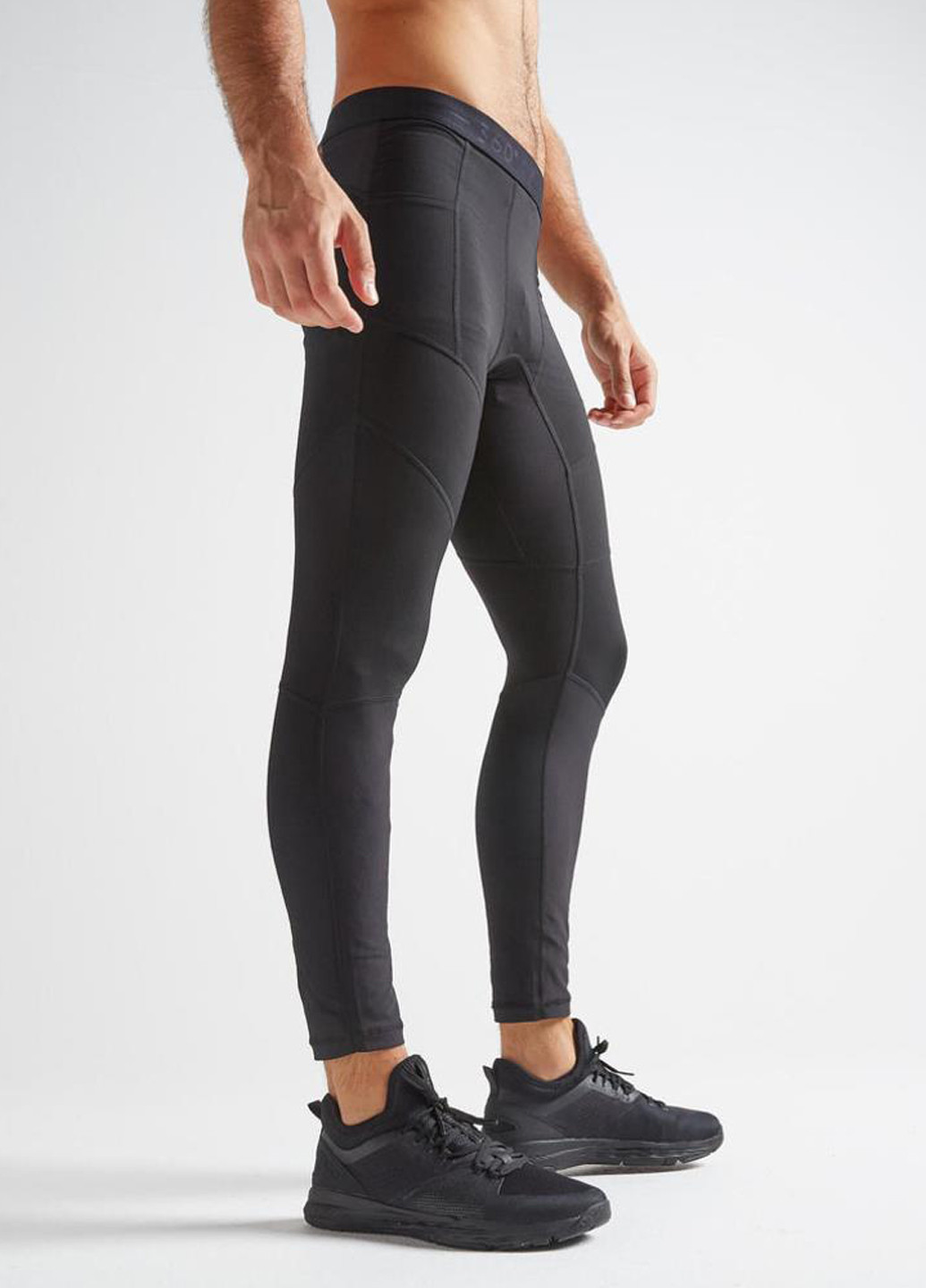 Черные демисезонные леггинсы 500 fleg 8547455 Domyos