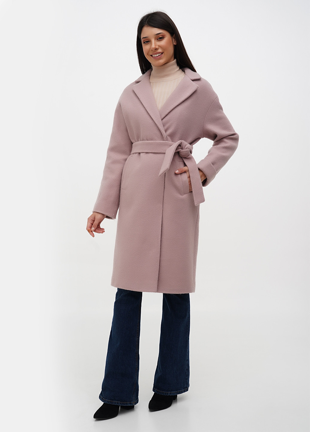 Розовое демисезонное Пальто однобортное Ruta-S