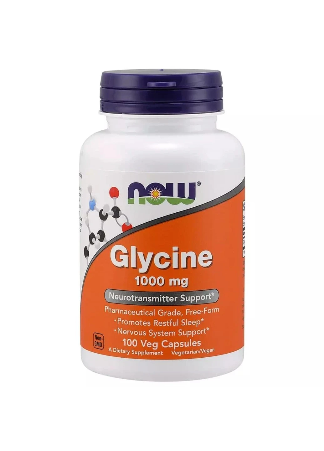 Гліцин Glycine тисячу mg (100 капс) нау фудс Now Foods (255363196)