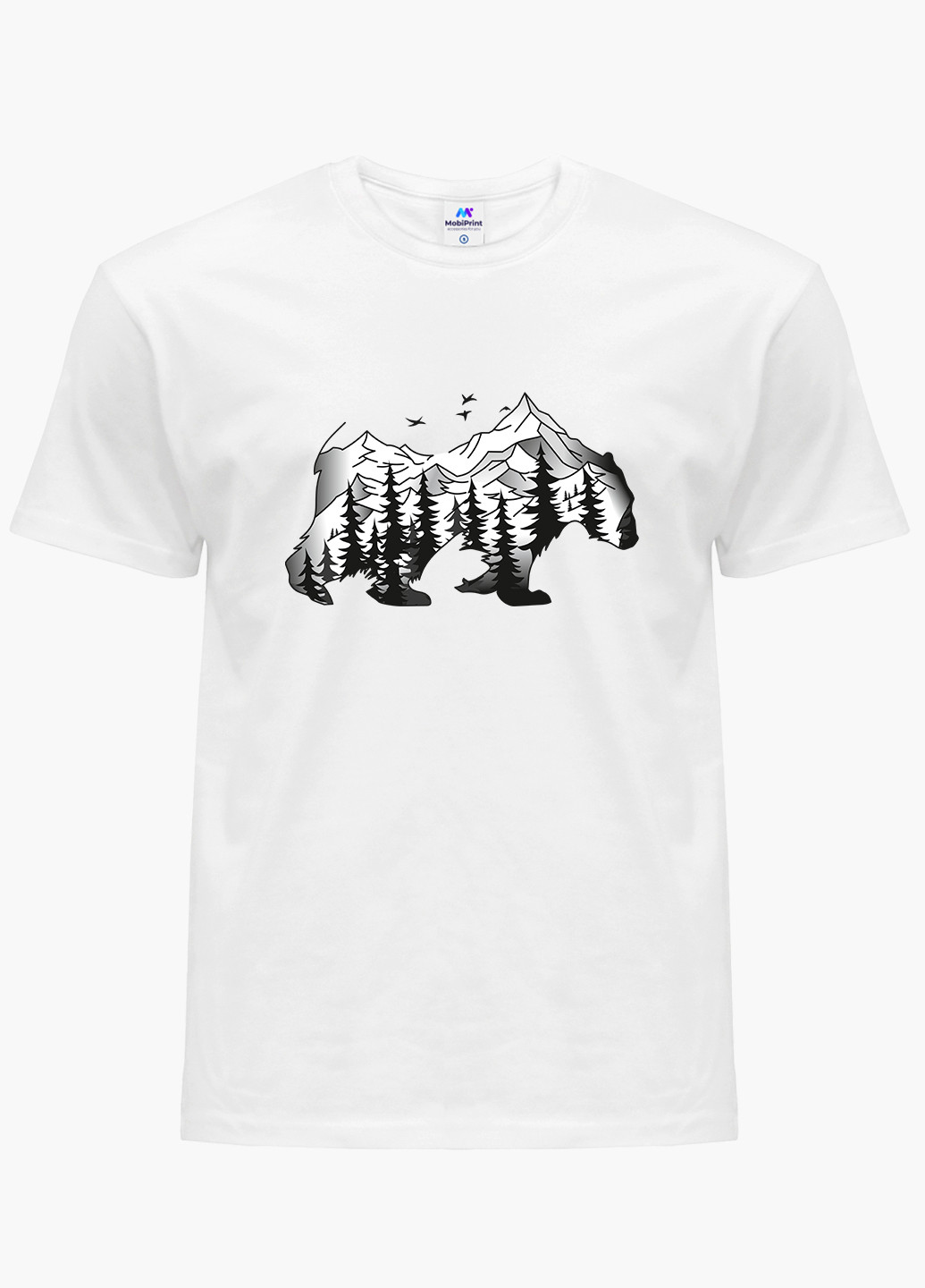 Біла футболка чоловіча медведь (bear) білий (9223-1988) xxl MobiPrint