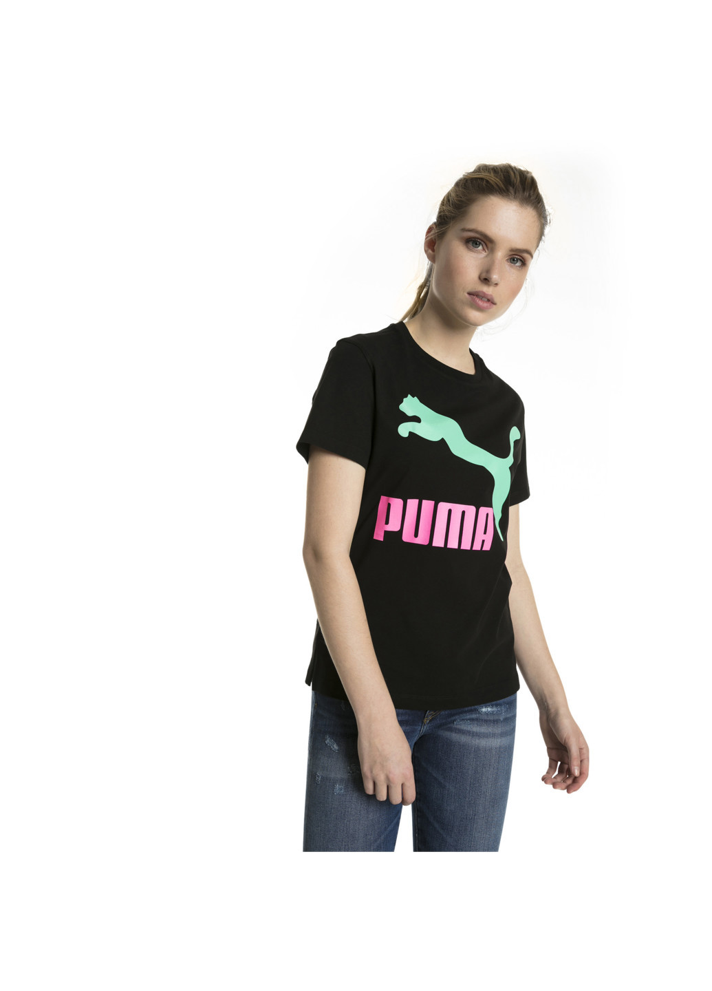 Черная всесезон футболка classics logo tee Puma