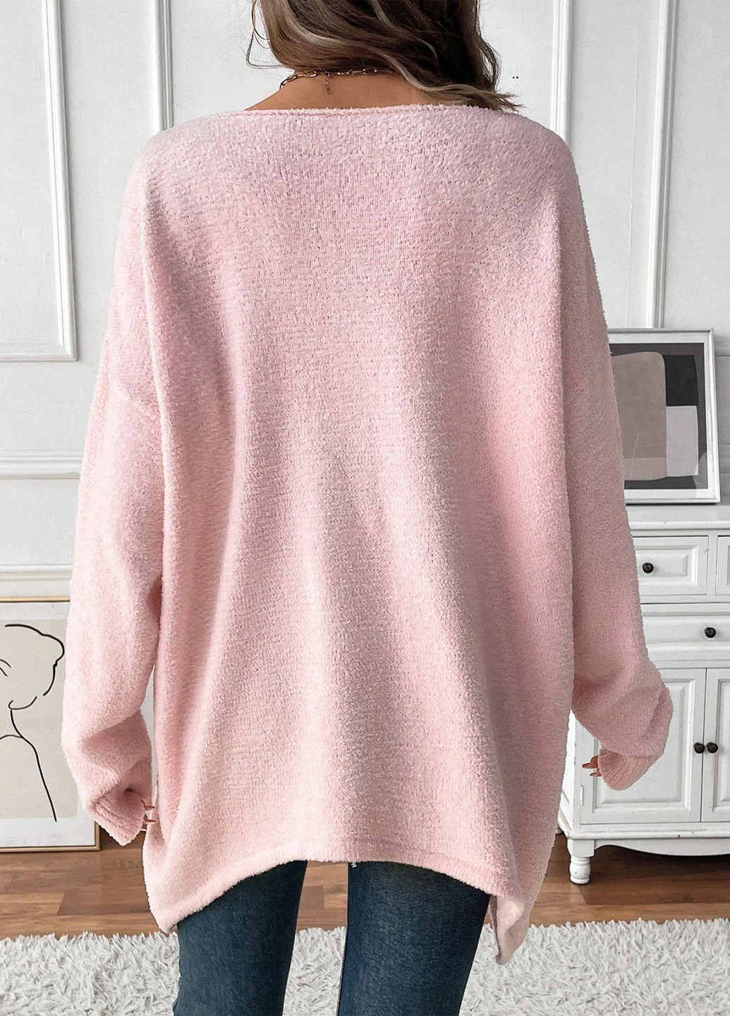 Світло-рожевий демісезонний пуловер пуловер SHEIN