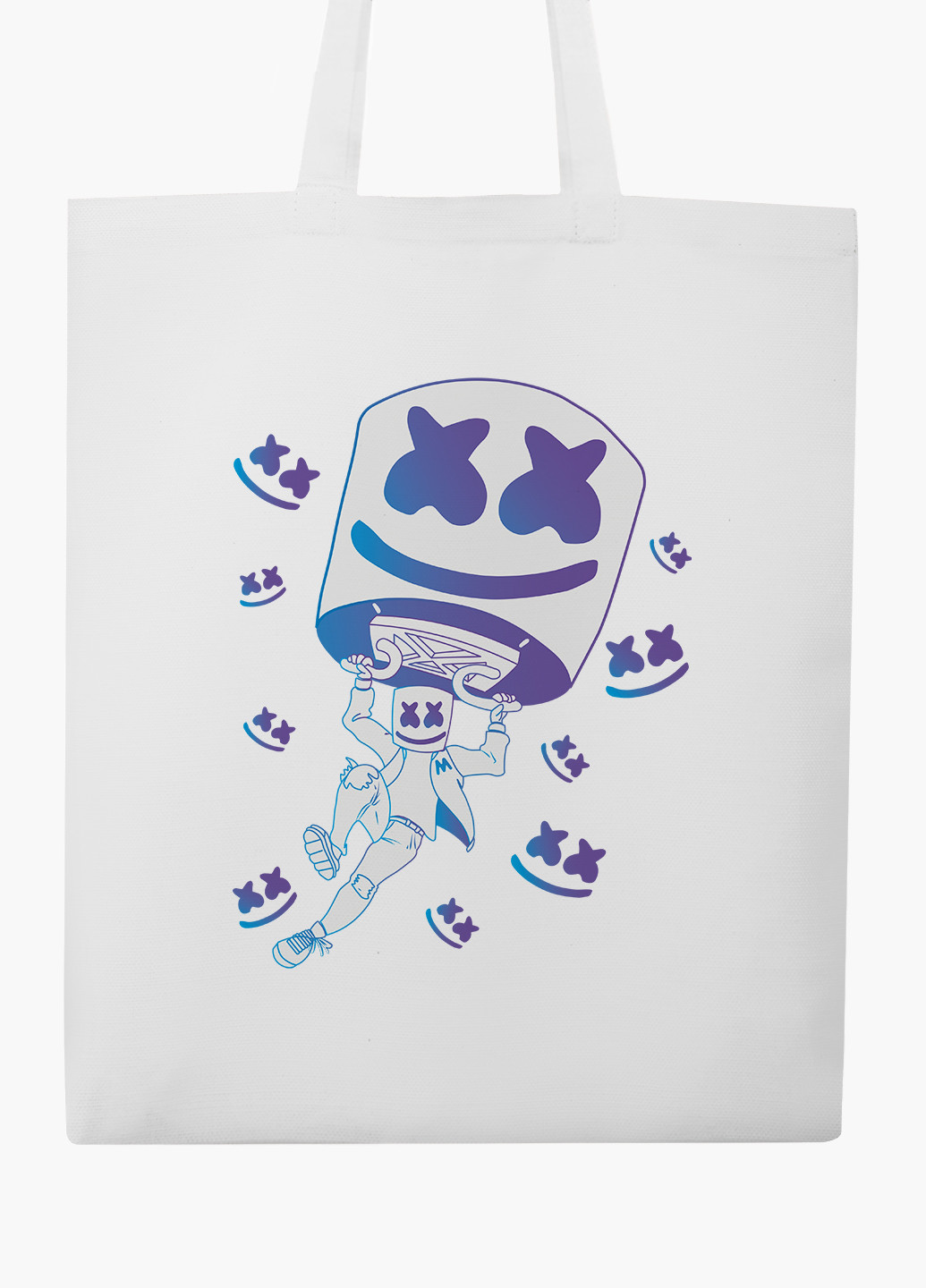 Еко сумка шоппер біла Маршмелло Фортнайт (Marshmello Fortnite) (9227-1329-WT-2) екосумка шопер 41*35 см MobiPrint (219111095)