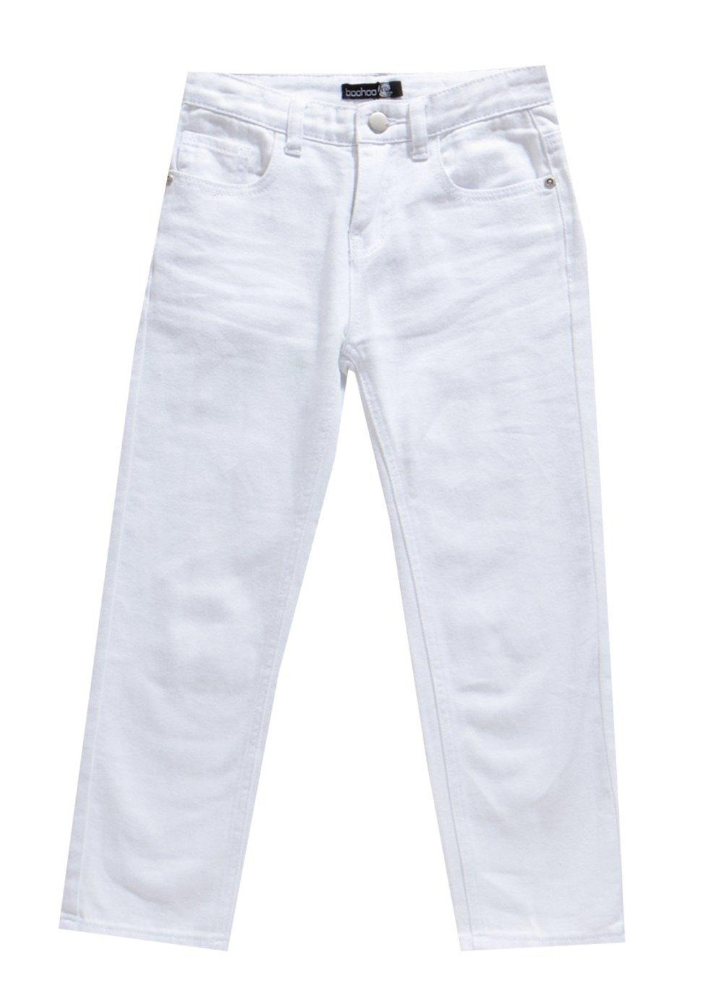 Джинси Boohoo прямі однотонні білі джинсові