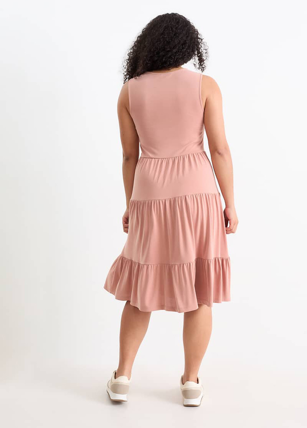 Пудровое кэжуал платье C&A однотонное