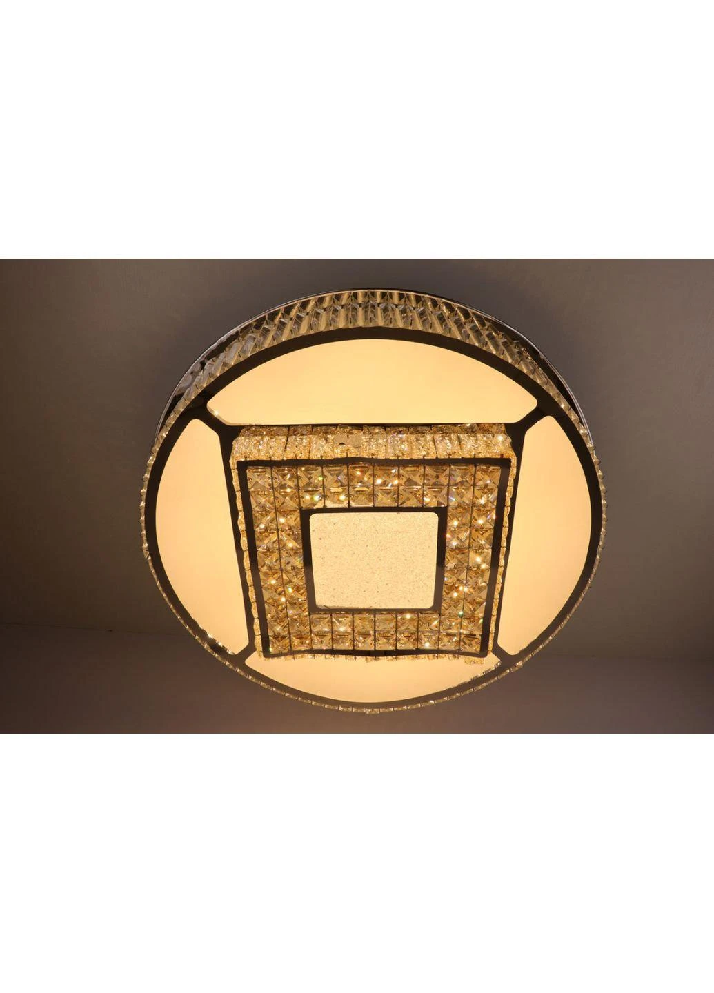 Люстра потолочная хрустальная LED с пультом C3132/800 Хром 19х72х72 см. Sunnysky (253122253)